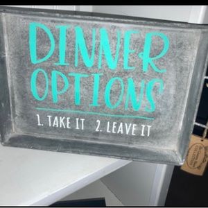 Dinner Options rustic decor serving tray